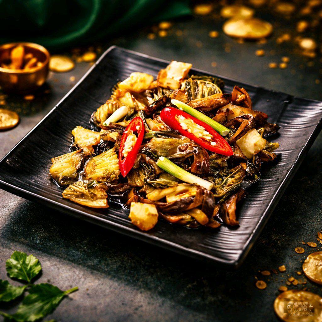 ក្រពះជ្រូកឆាស្ពៃជូរ / Stir Fried Pork Stomach with Pickled Cabbage