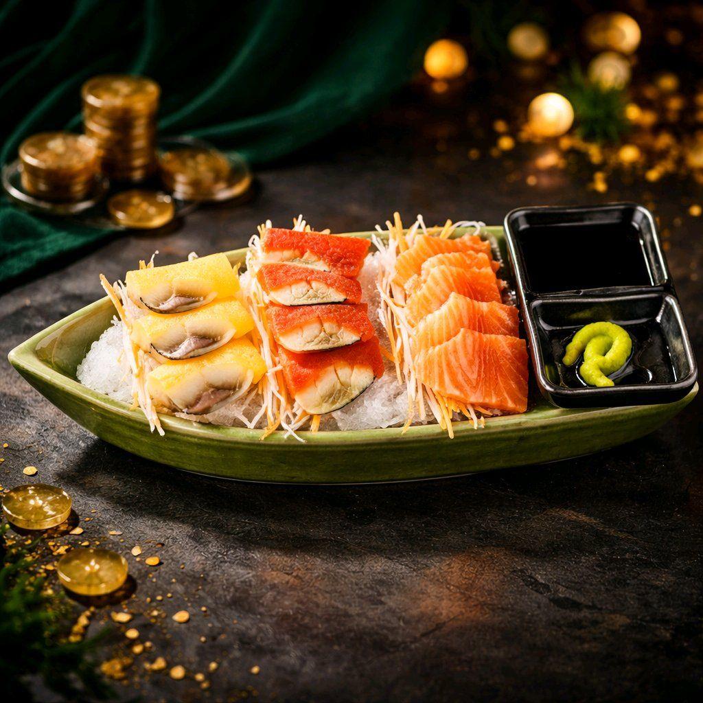 ត្រីសាល់ម៉ុន និសិន (តូច) / Fresh Salmon & Nishin (S)