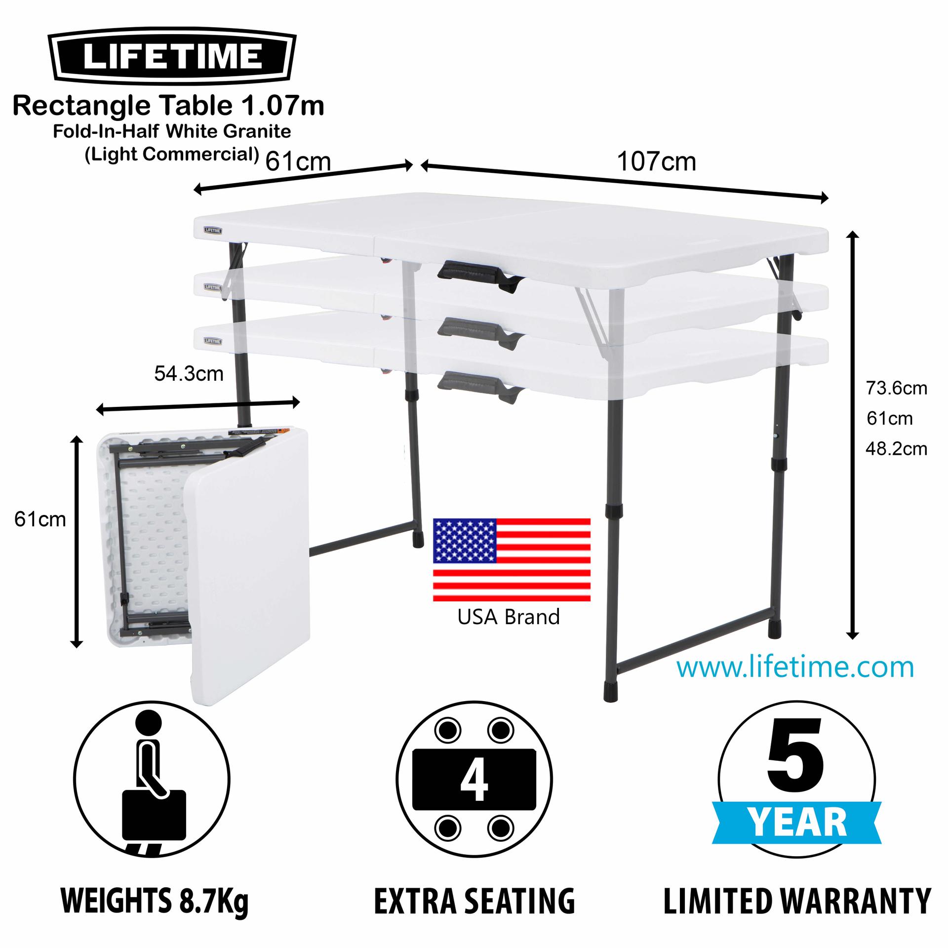Rectangle Table 1.07m