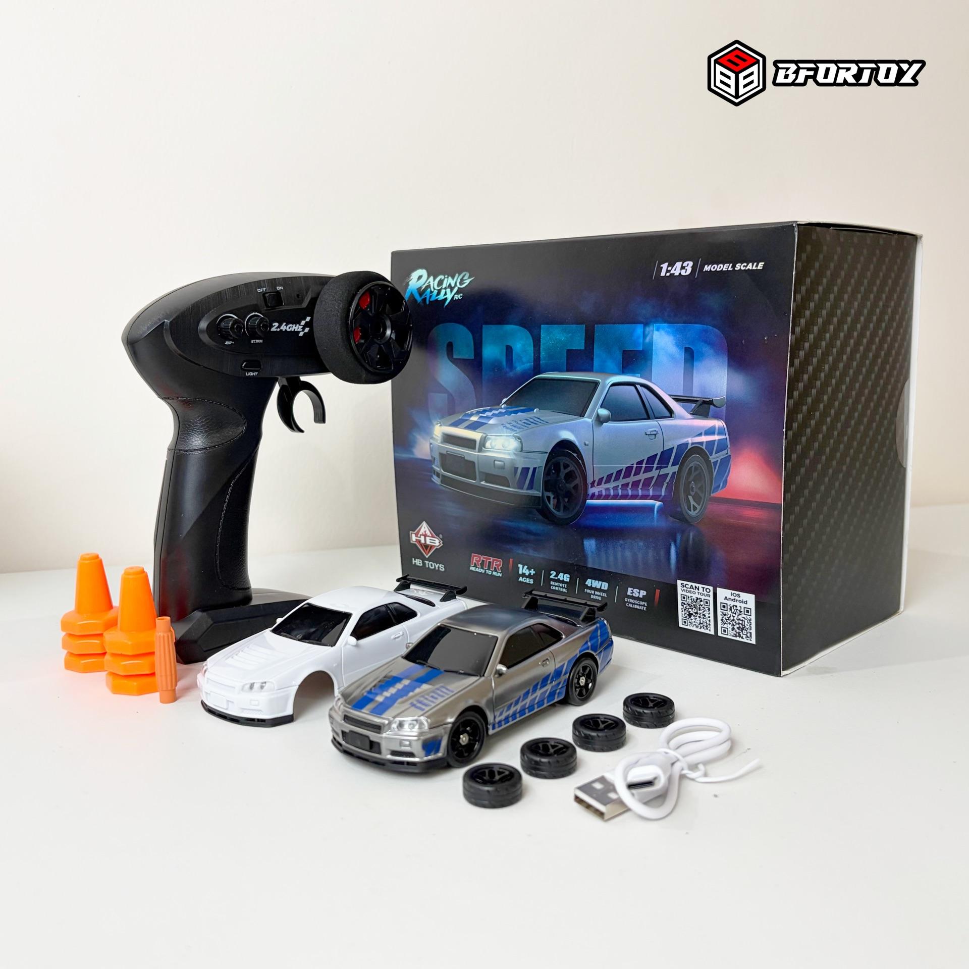 ឡានបញ្ចា Drift Rc ទំហំ 1/43 - GTR R34