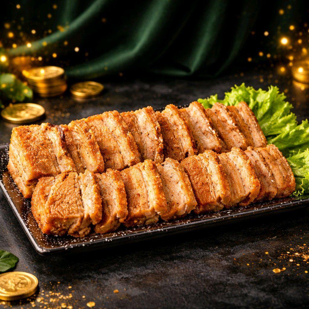 សាច់ជ្រូកបំពងស្រួយ / Crispy Fried Pork Belly