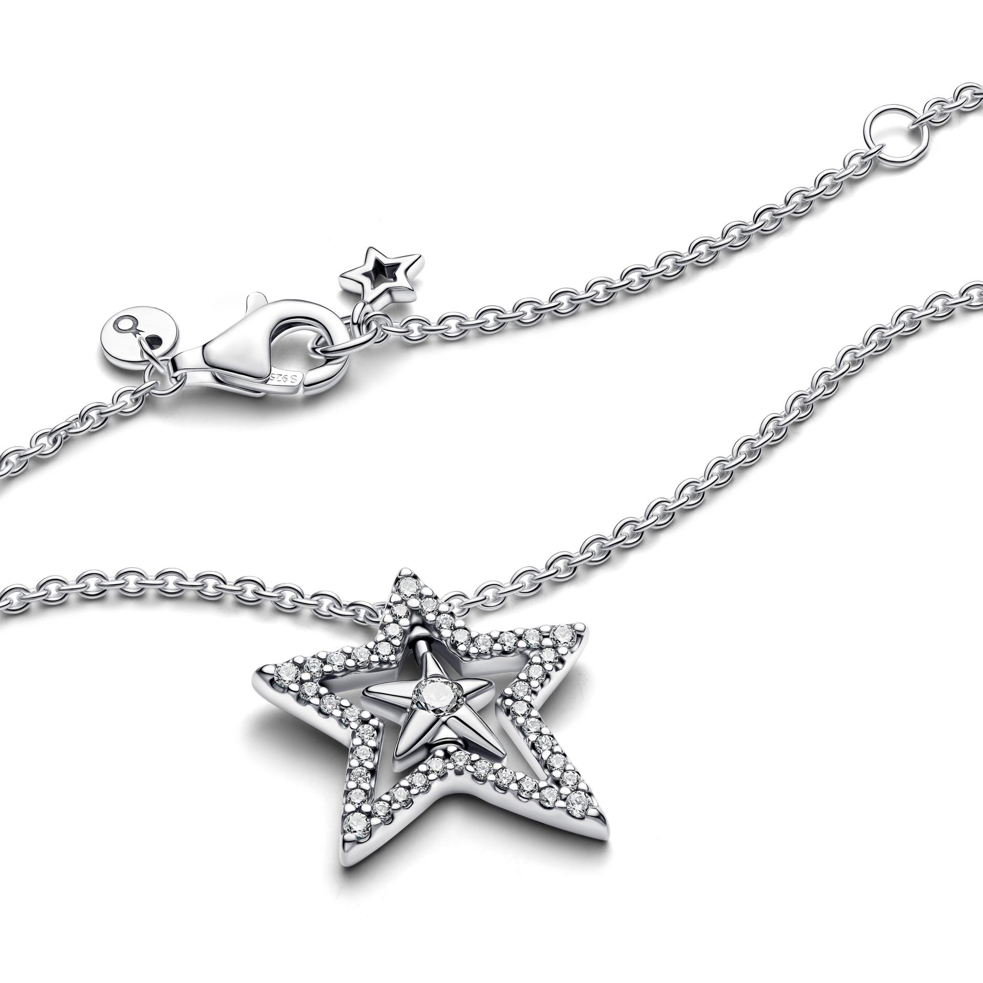 Pavé Asymmetric Star Collier Necklace