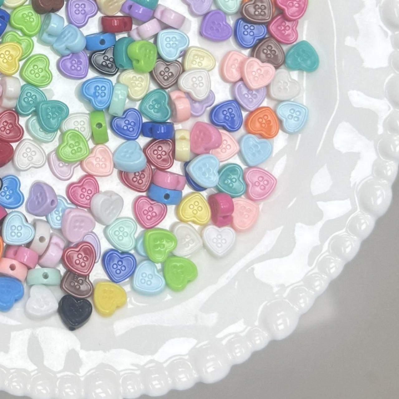 Heart button bead