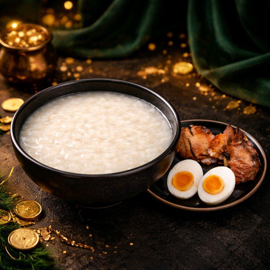 បបរសត្រីងៀតពងទាប្រៃ / Porridge with Dried Fish & Salted Egg