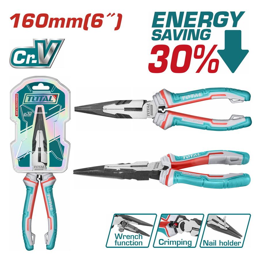 High Leverage Long Nose Pliers 6"