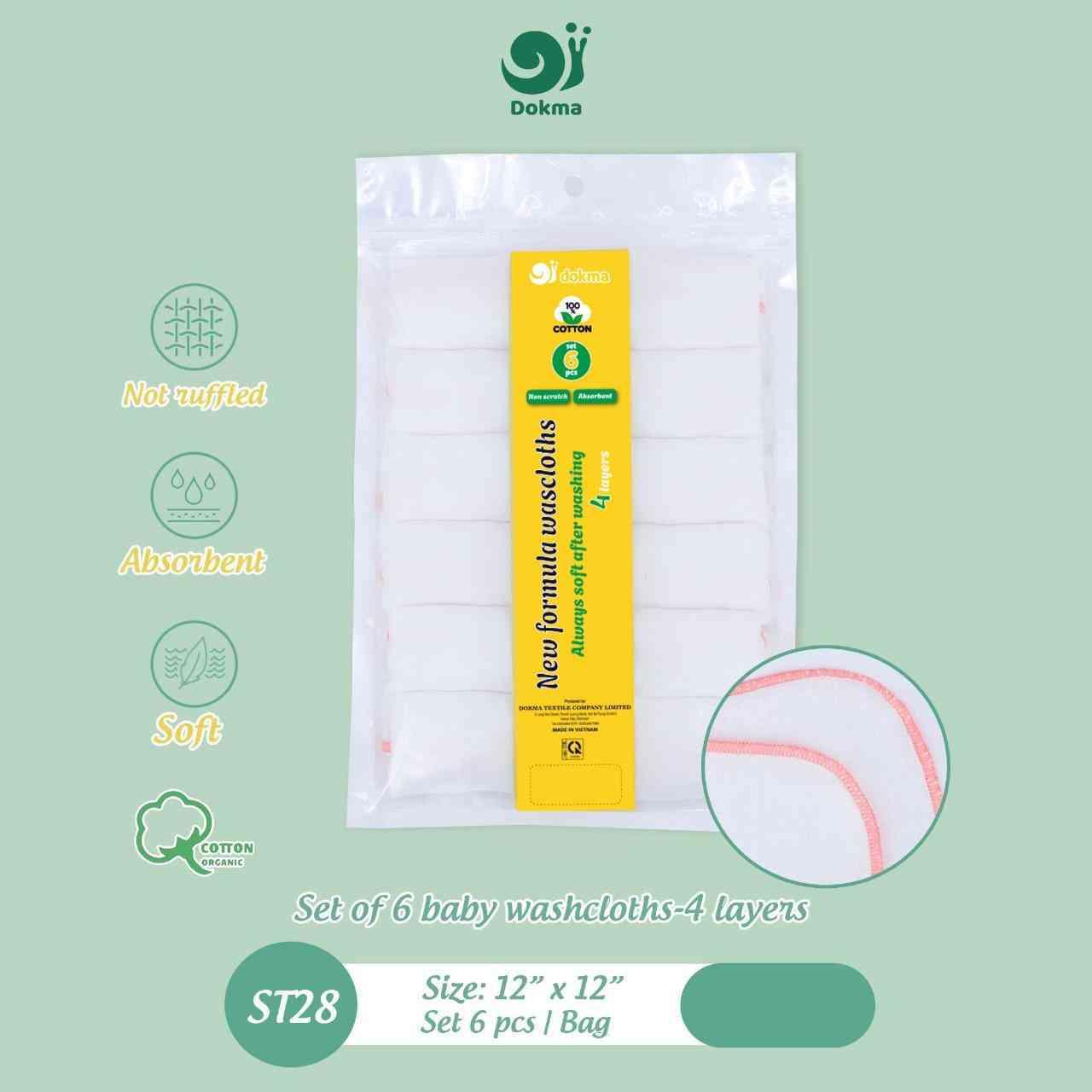 ST28 កន្សែងជូត Organic 4ស្រទាប់