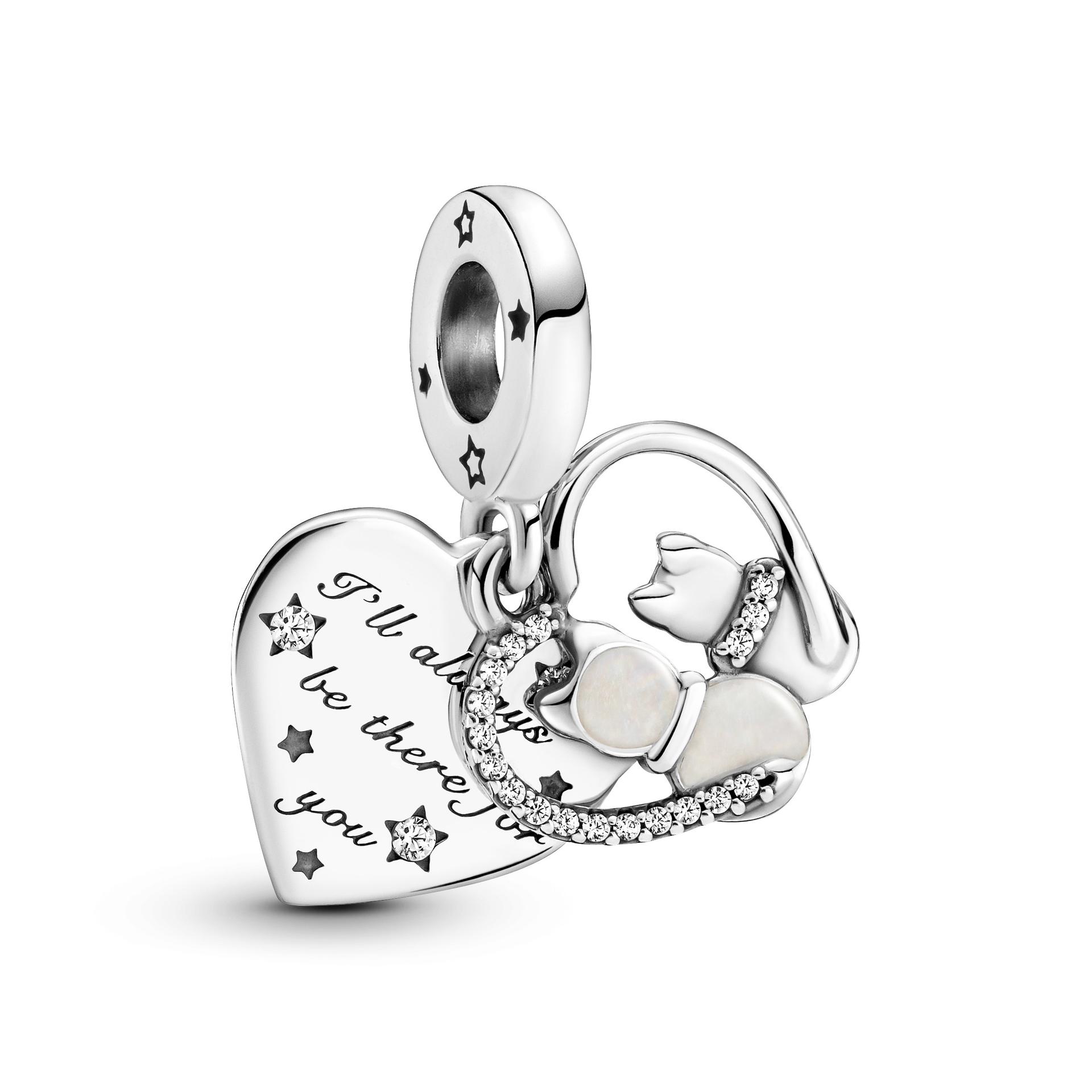 Cats and Hearts Pendant Charm