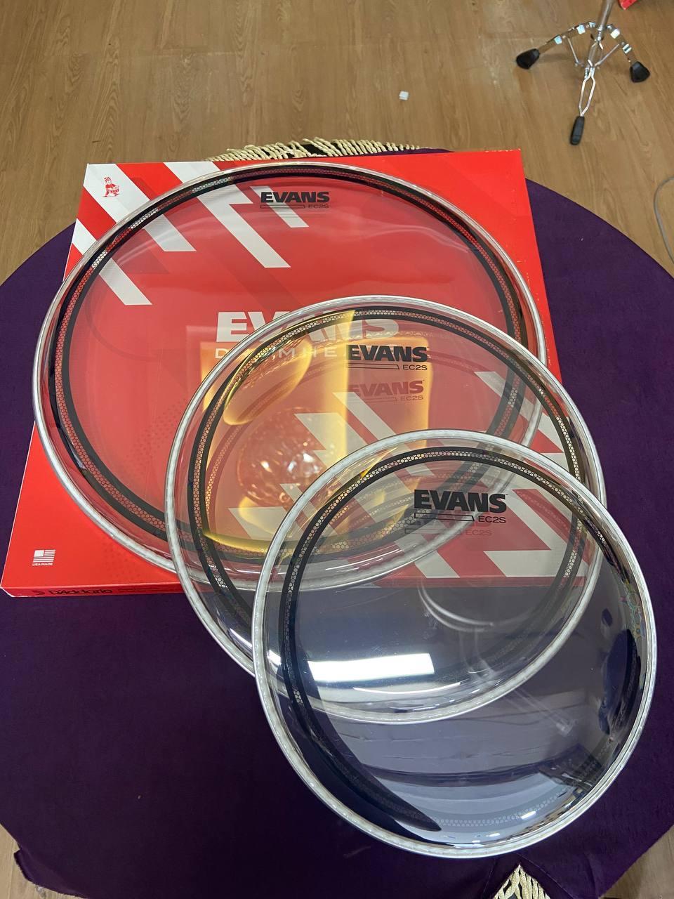 Evans EC2S Clear Drum Head Pack (10” / 12” / 16”)