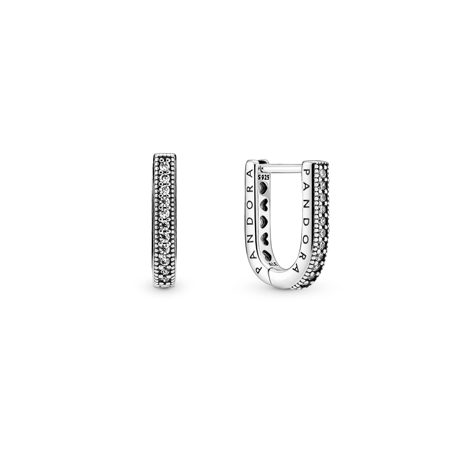 Pandora U-Shaped Hoop Earrings