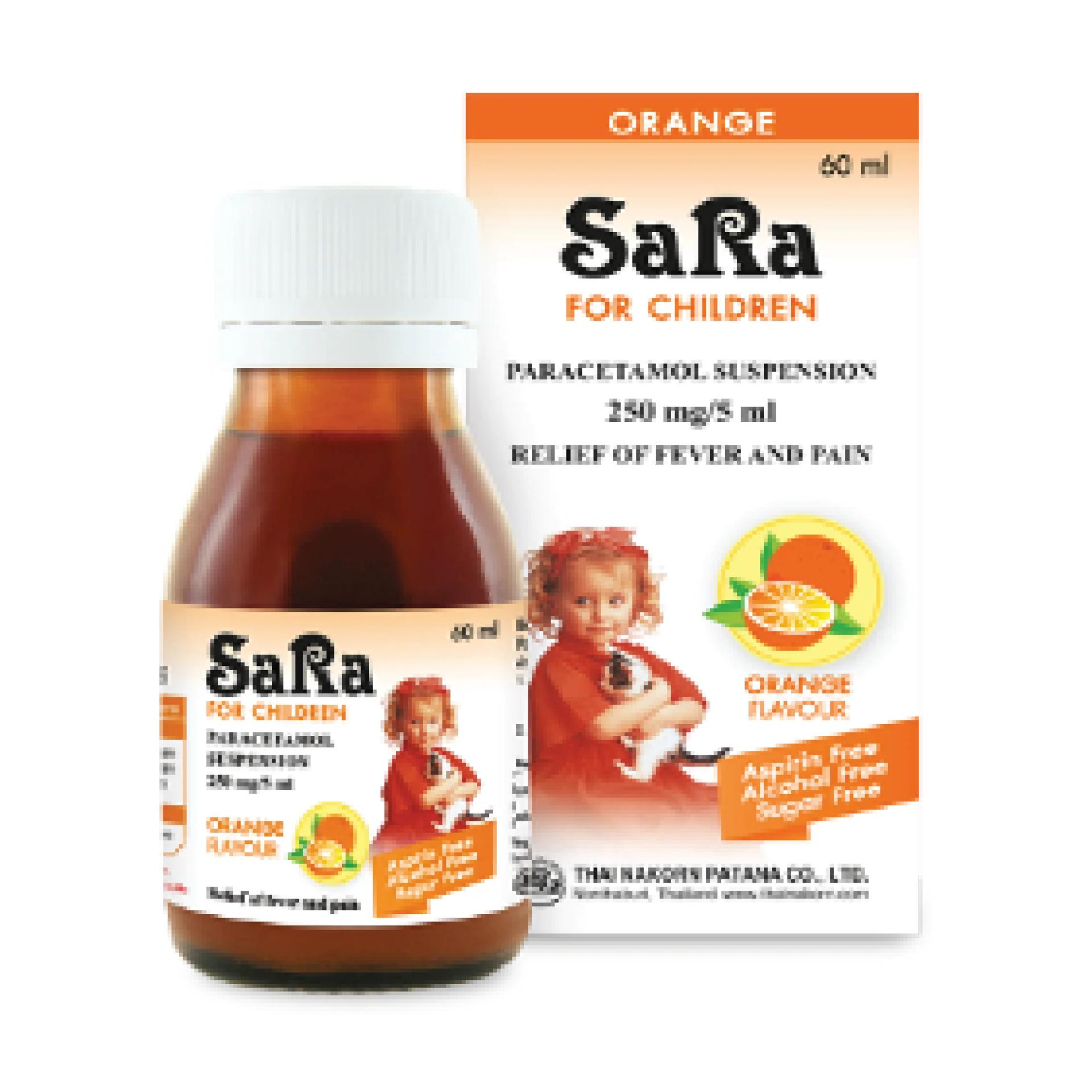 SARA Orange 250/5ml Expired:07/26 ដប