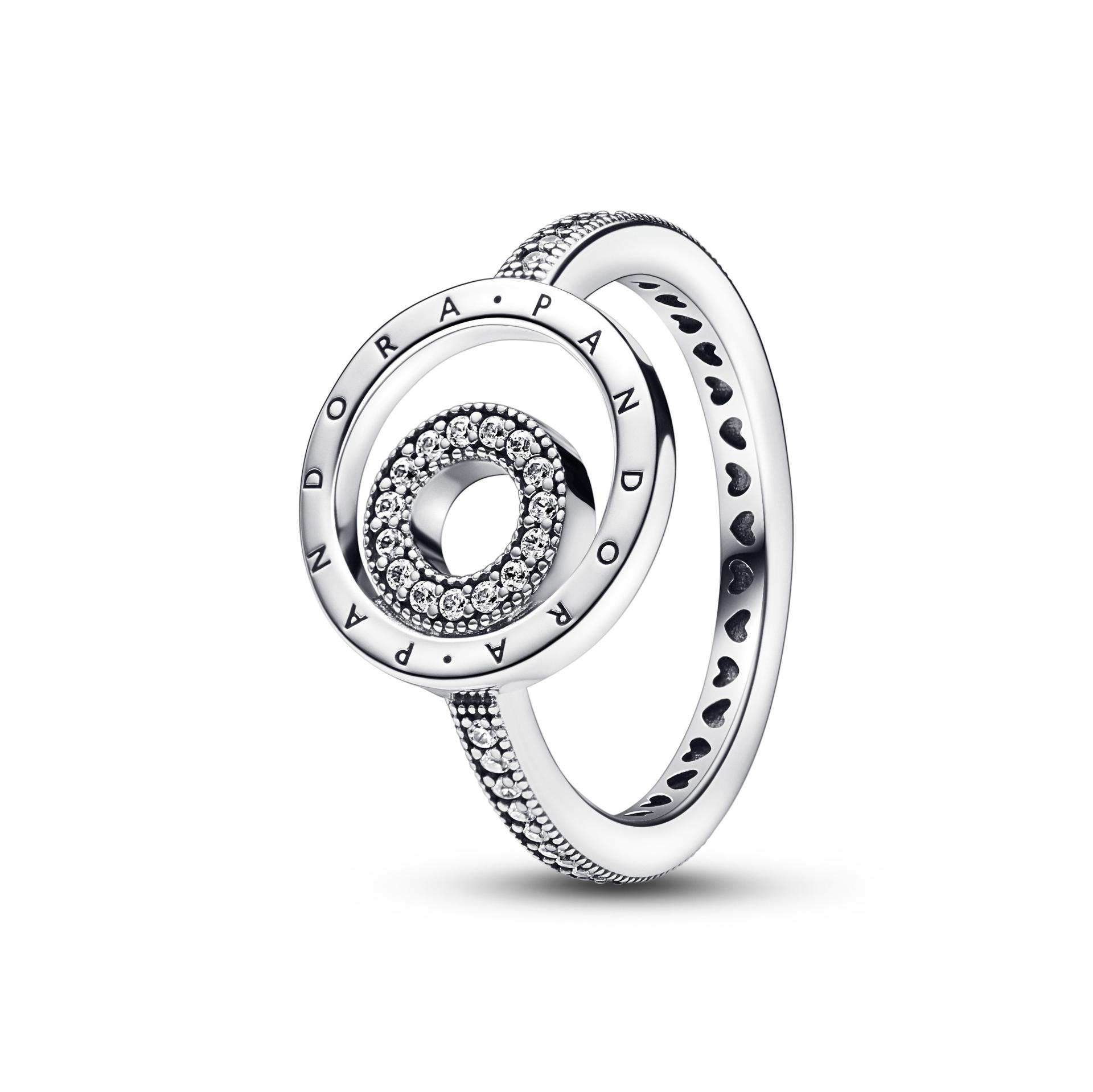 Signature Logo Circles Pavé Ring
