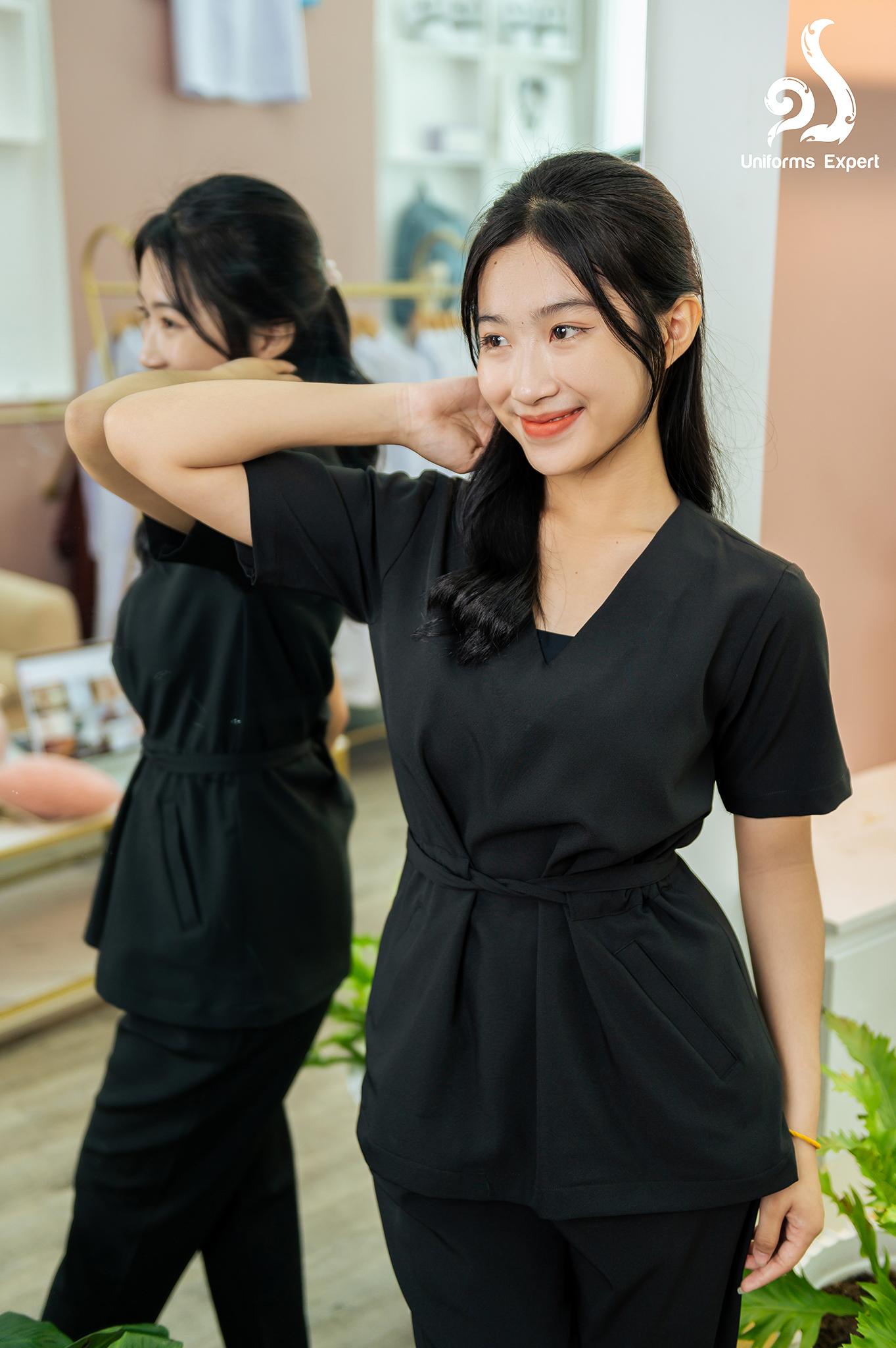VIPឈុតនារីពណ៌ខ្មៅម៉ូតចងខ្សែរ-សាច់G2000