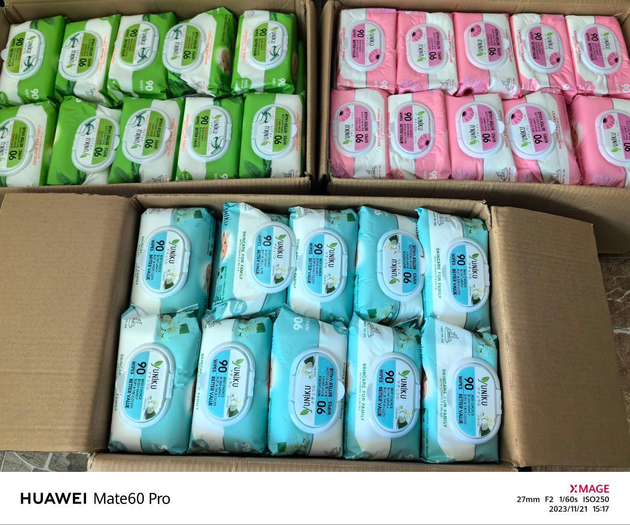 Yuniku ALOE VERA 90 Wipes 06/2026 ដុំ