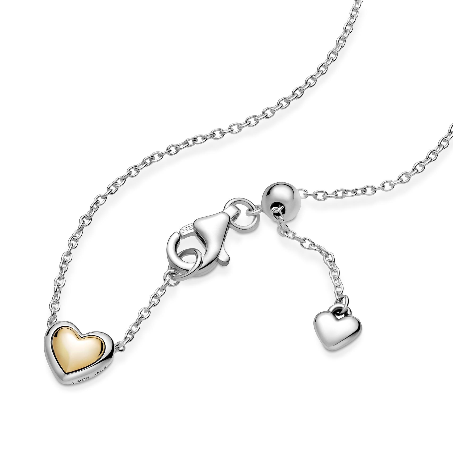 Pandora Domed Golden Heart Collier Necklace