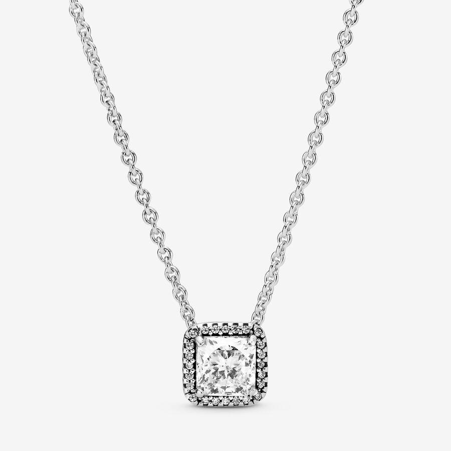 Pandora Square Sparkle Halo Necklace