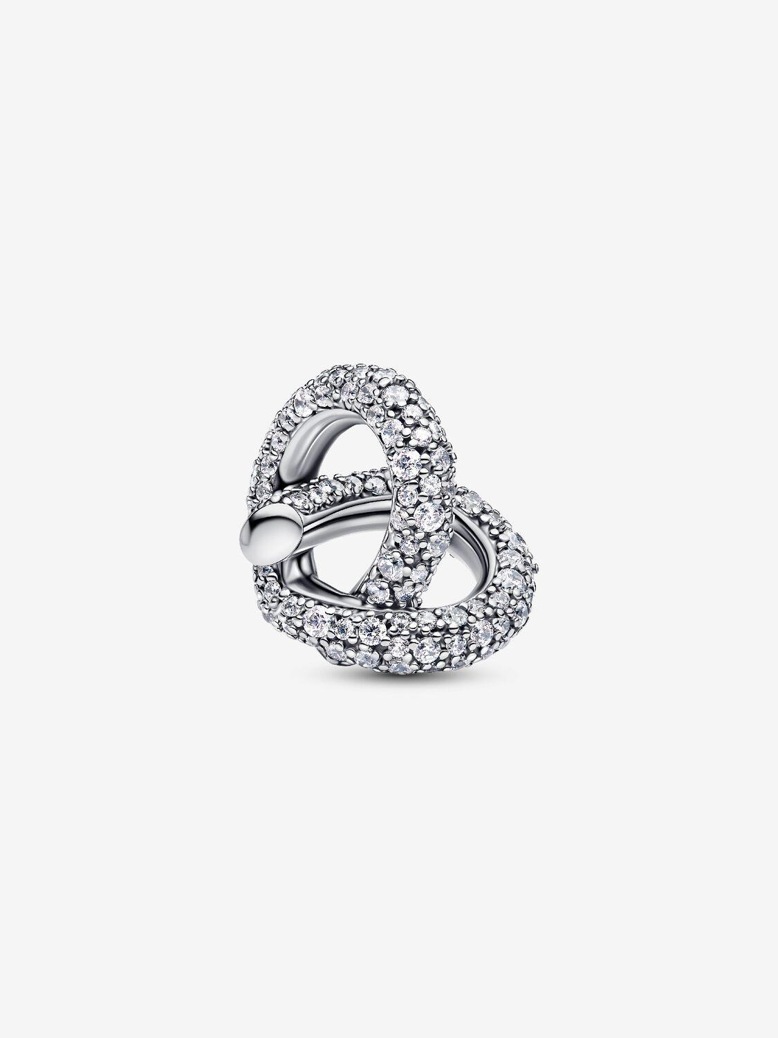 Pavé Infinity Knot Heart Charm