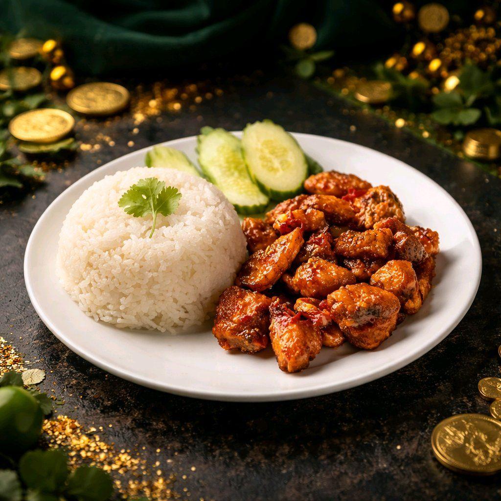 បាយត្រីរ៉ស់ជូរហឹរ / Rice with Stir Fried Sweet & Sour Spicy Crispy Fish