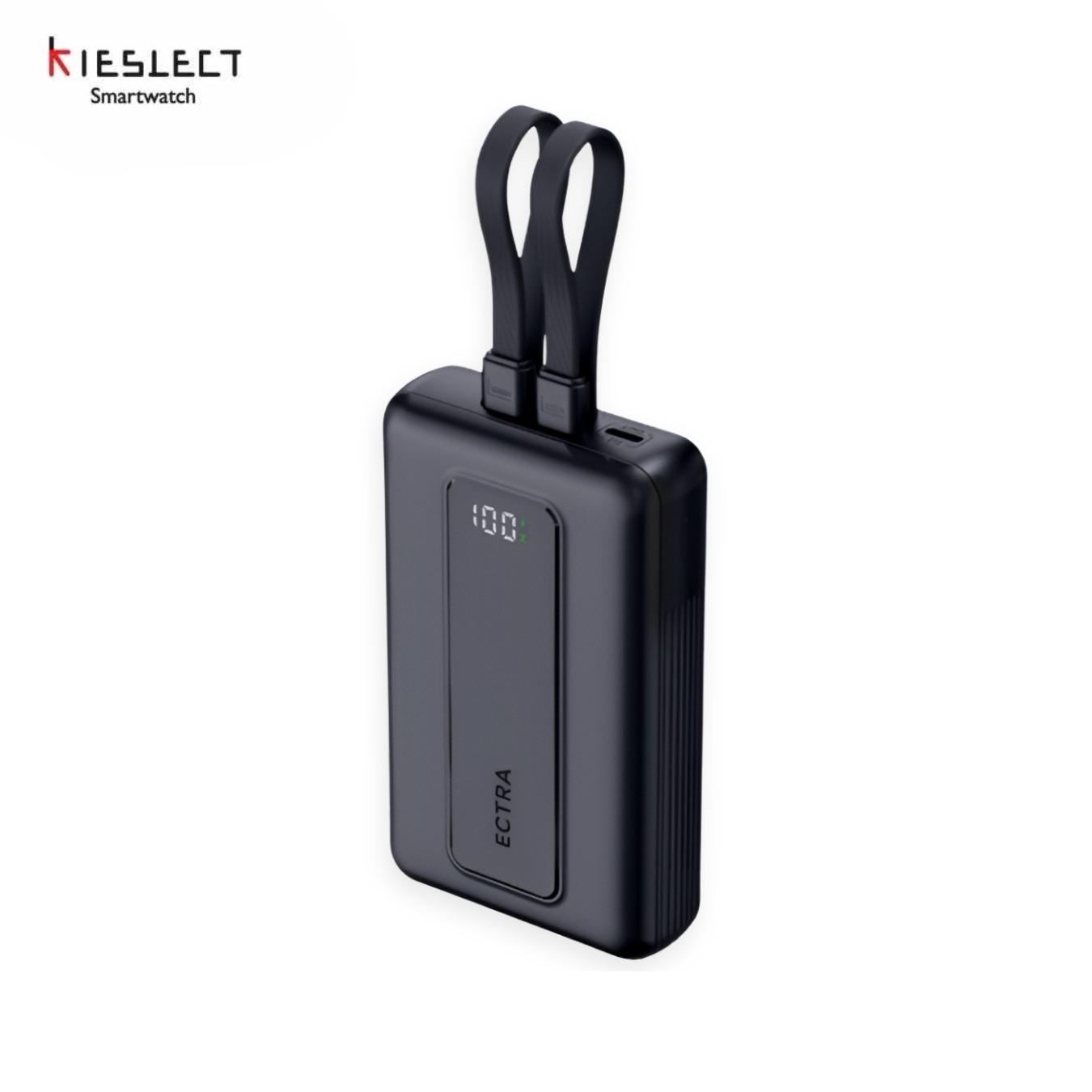 kieslect Ectra Dual Power Bank 20000mAh 22.5W Built-In USB-C & Lightning Cable