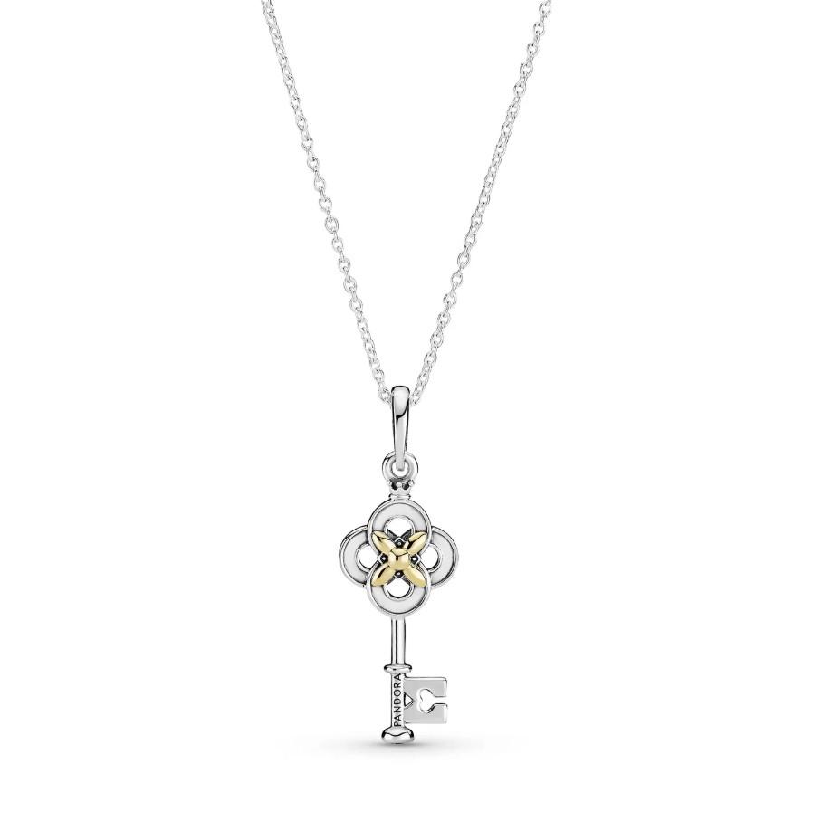 Pandora Two-tone Key & Flower Necklace