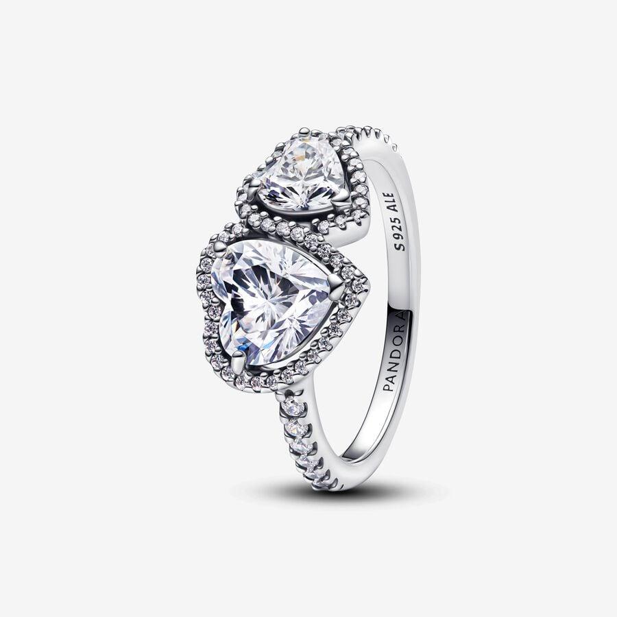 Pandora Sparkling Halo Hearts Ring