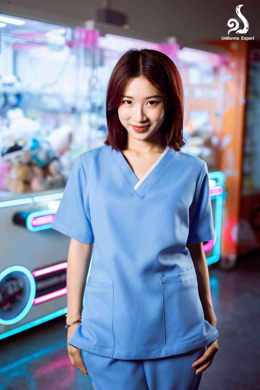 VIP ឈុតនារីពណ៌ខៀវស្រាលឡាយ ស