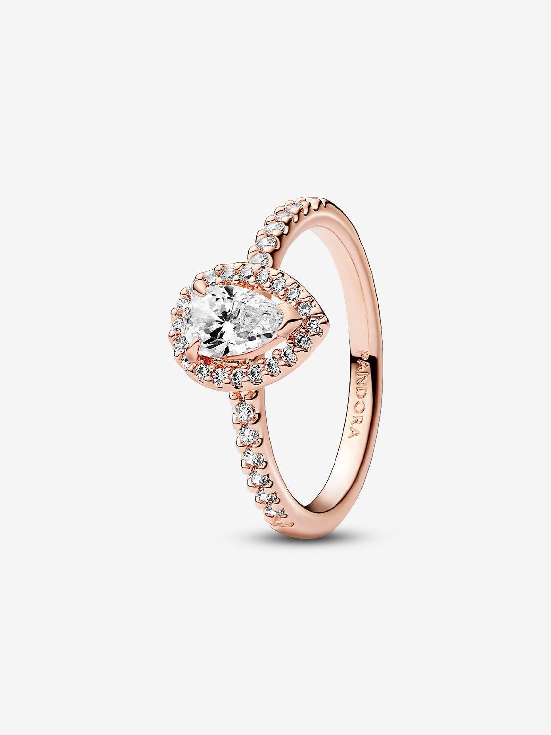 Pandora Sparkling Pear Halo Ring