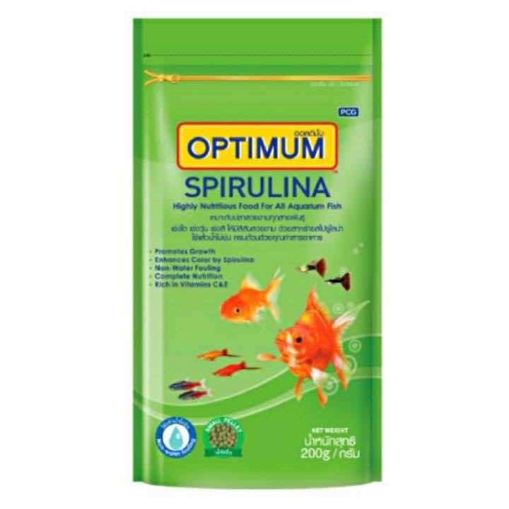 ចំណីត្រី Optimum Spirulina Highly Nutrition Food 200g