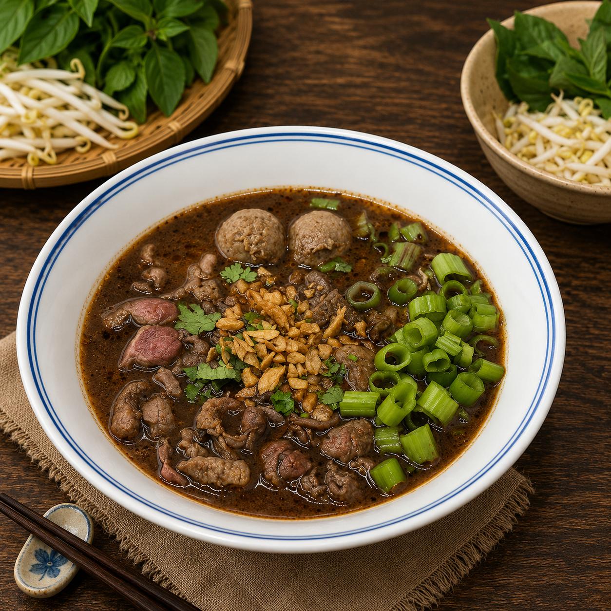 គុយទាវទូកប្រហិតសាច់គោ / Baot Noodle with Beef Meatball