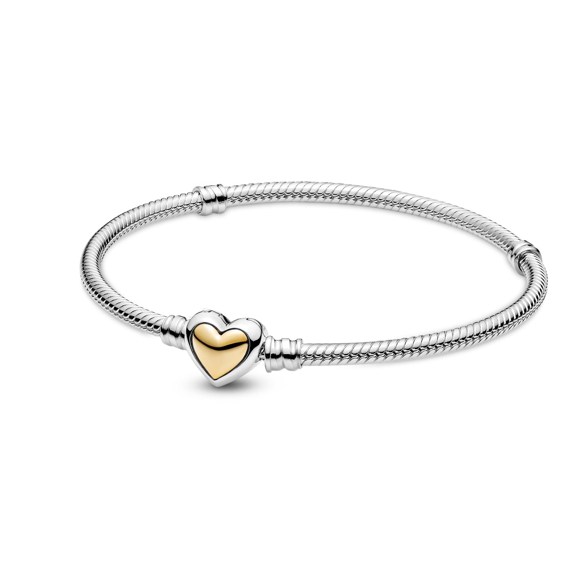 PANDORA Link Bracelet Domed Golden Heart
