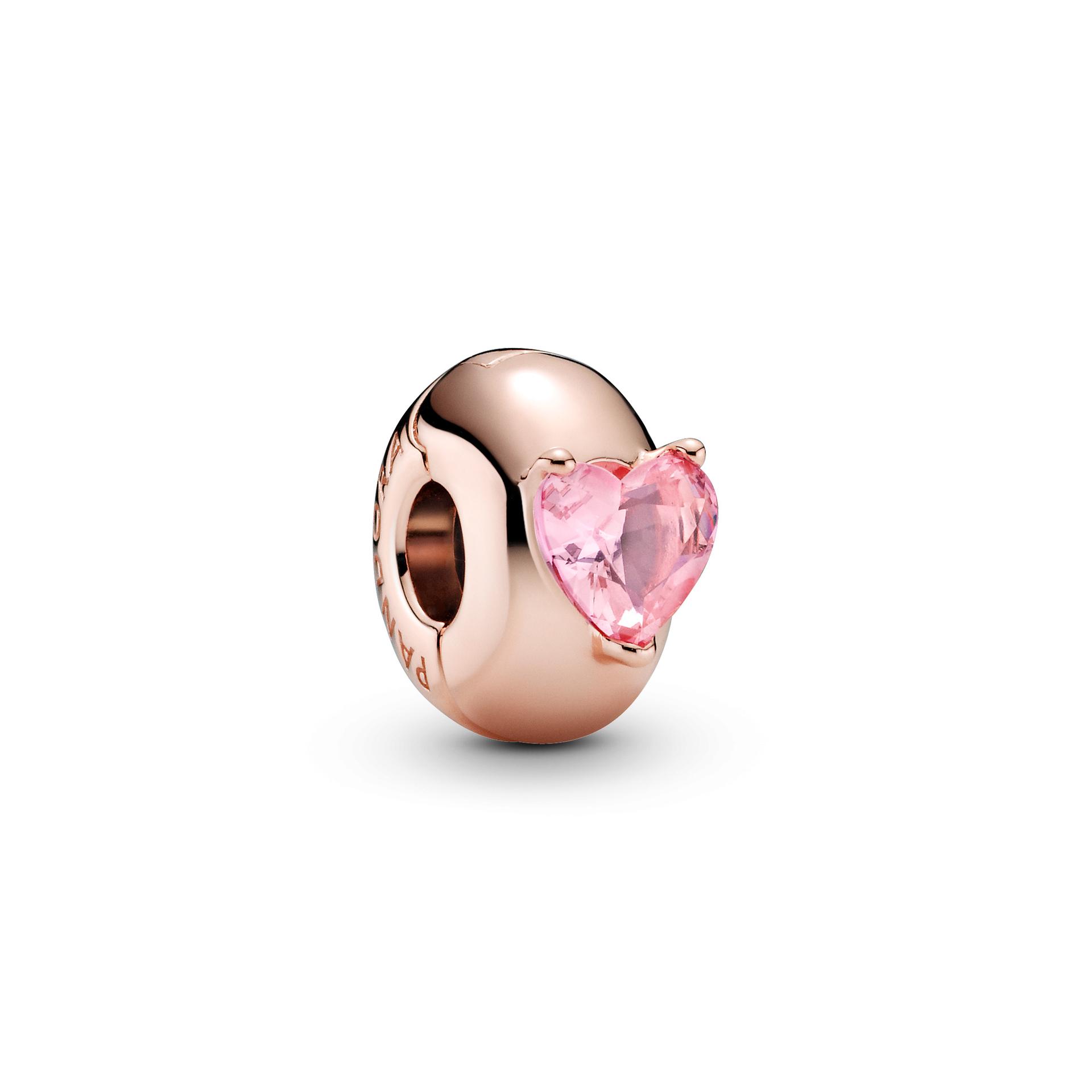 Pandora Colours Pink Heart Solitaire Clip