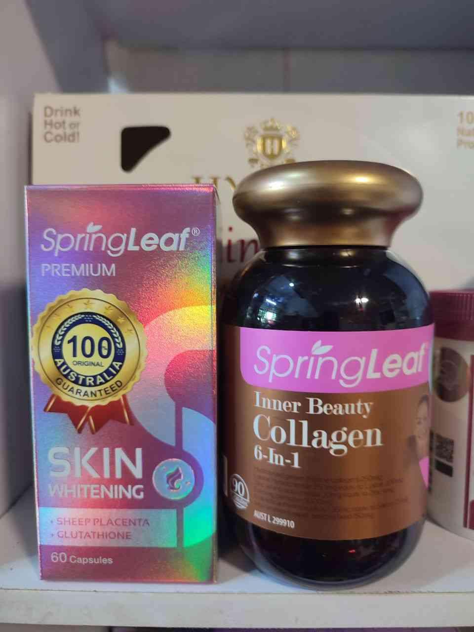 Springleaf skin whitening+ inner beauty collagen (30+60)សម្រាប់1ខែ