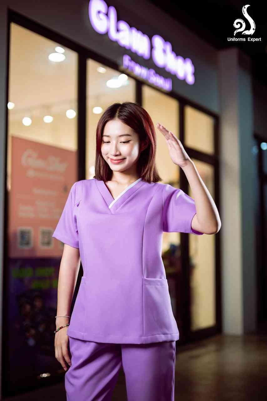 VIPឈុតនារីពណ៌ស្វាយឡាយ ស