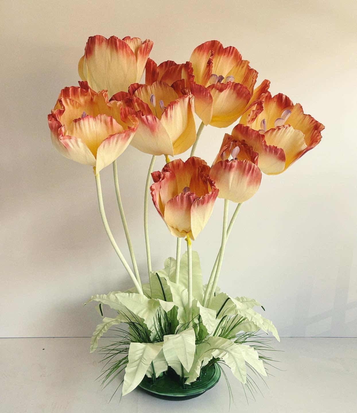 Yellow orange Tulip set of 8pcs