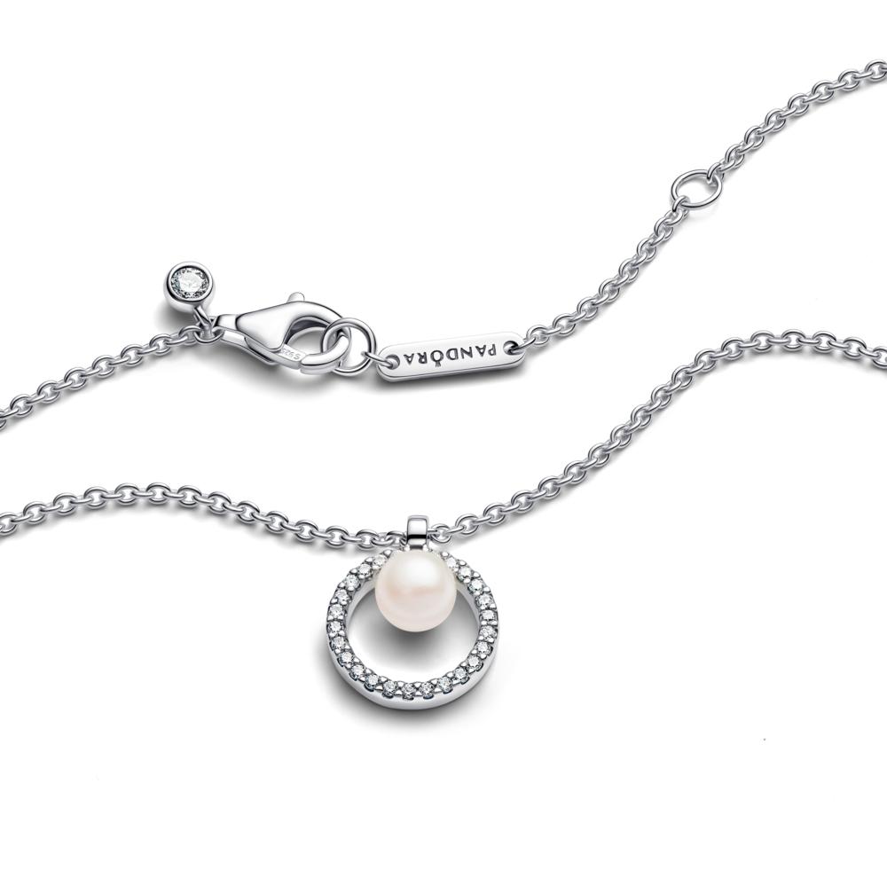 Pandora Freshwater Pearl and Pave Necklace