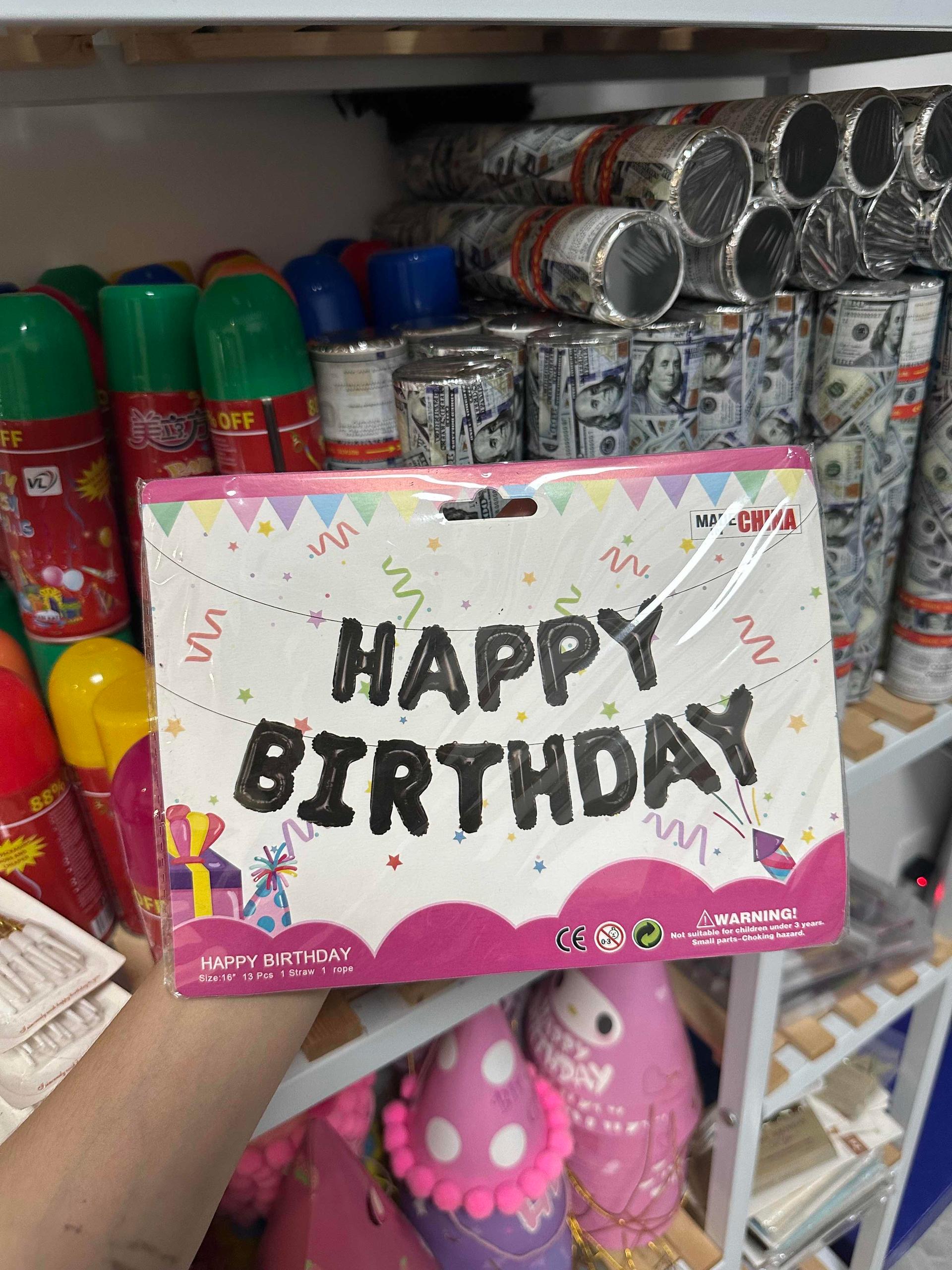 HBD balloons Black