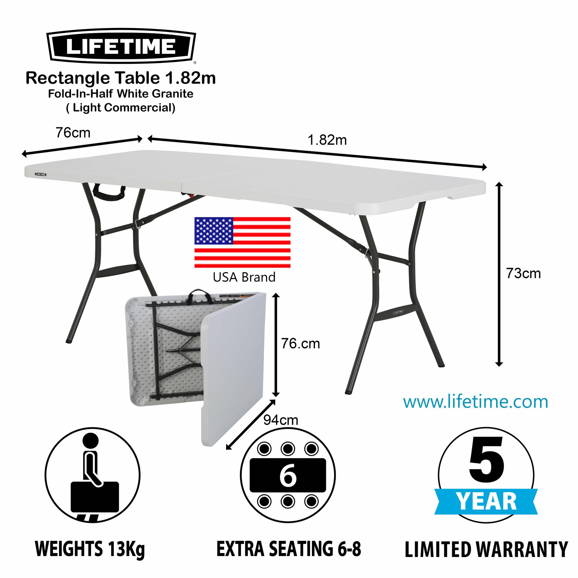 Rectangle Table 1.8m Light Commercial