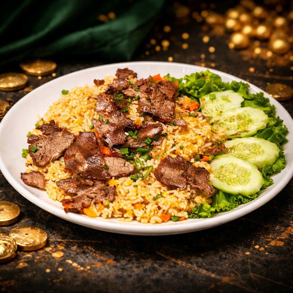 បាយឆាសាច់គោ / Fried Rice with Beef