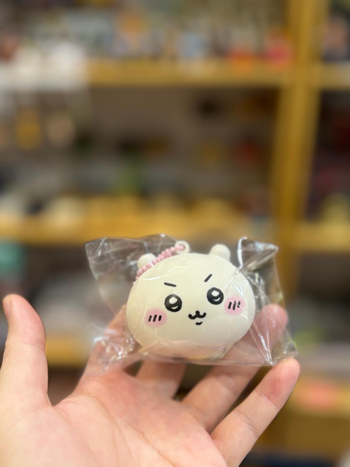 Chiikawa Usagi Squishy Face Mascot keychain.