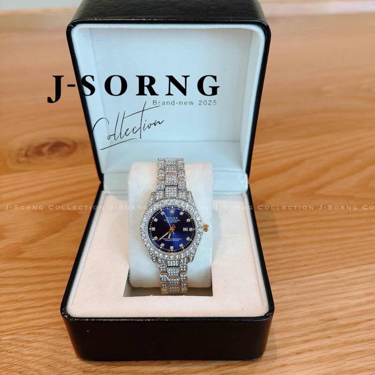 ROLEX ត្បូង- ខ្សែប្រាក់HL ♛