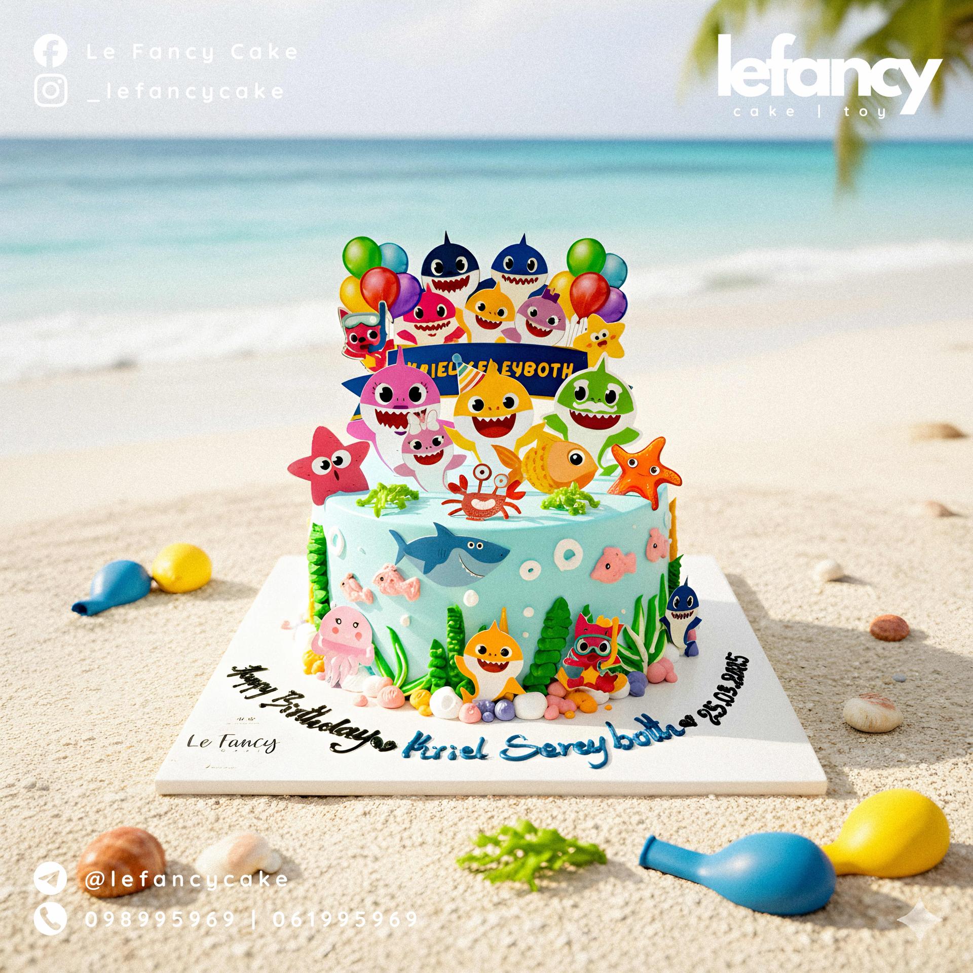 នំខេក Baby Shark 16$ ទំហំដូចរូប