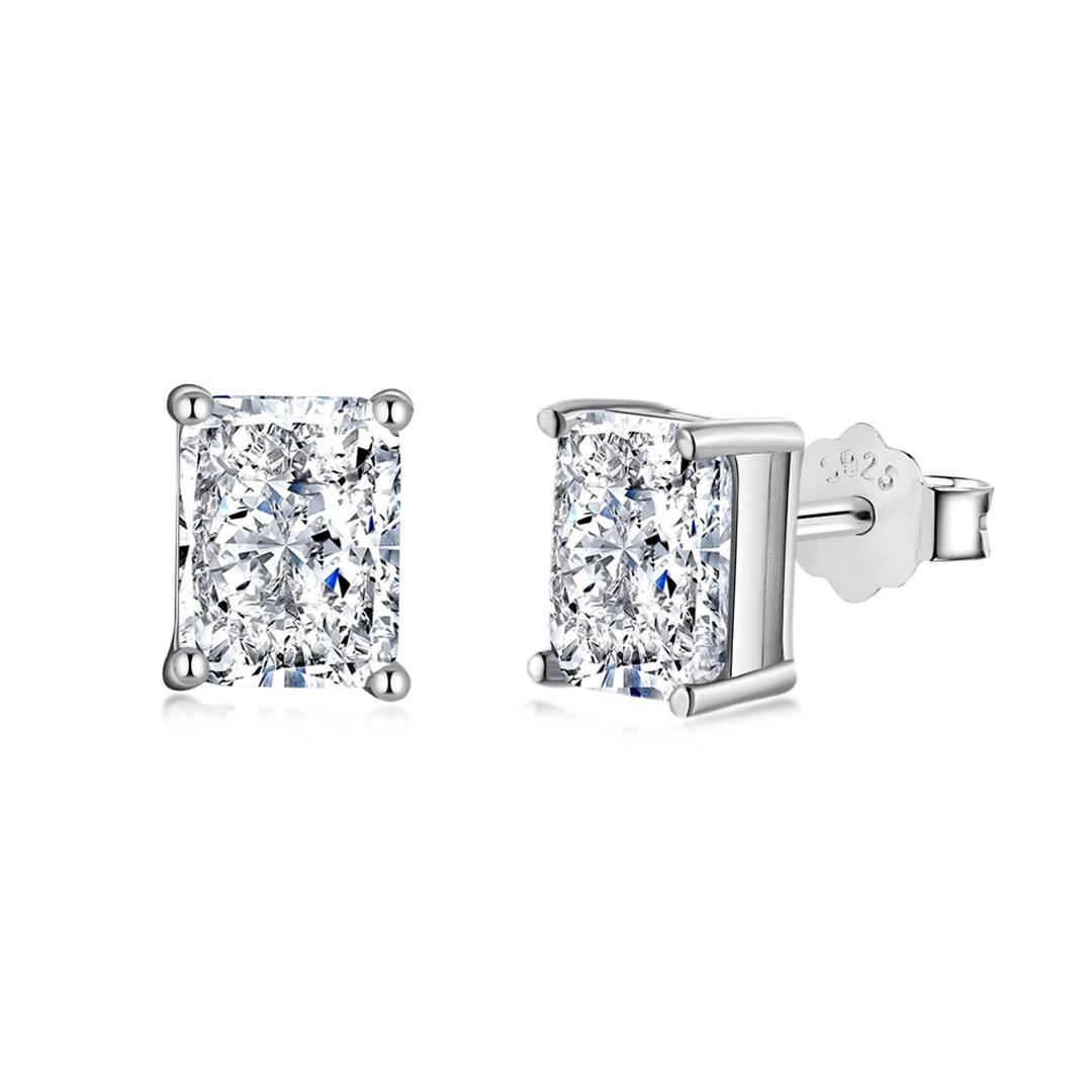 Icônic Crystals 1 Carat Radiant Cut Studs Earrings