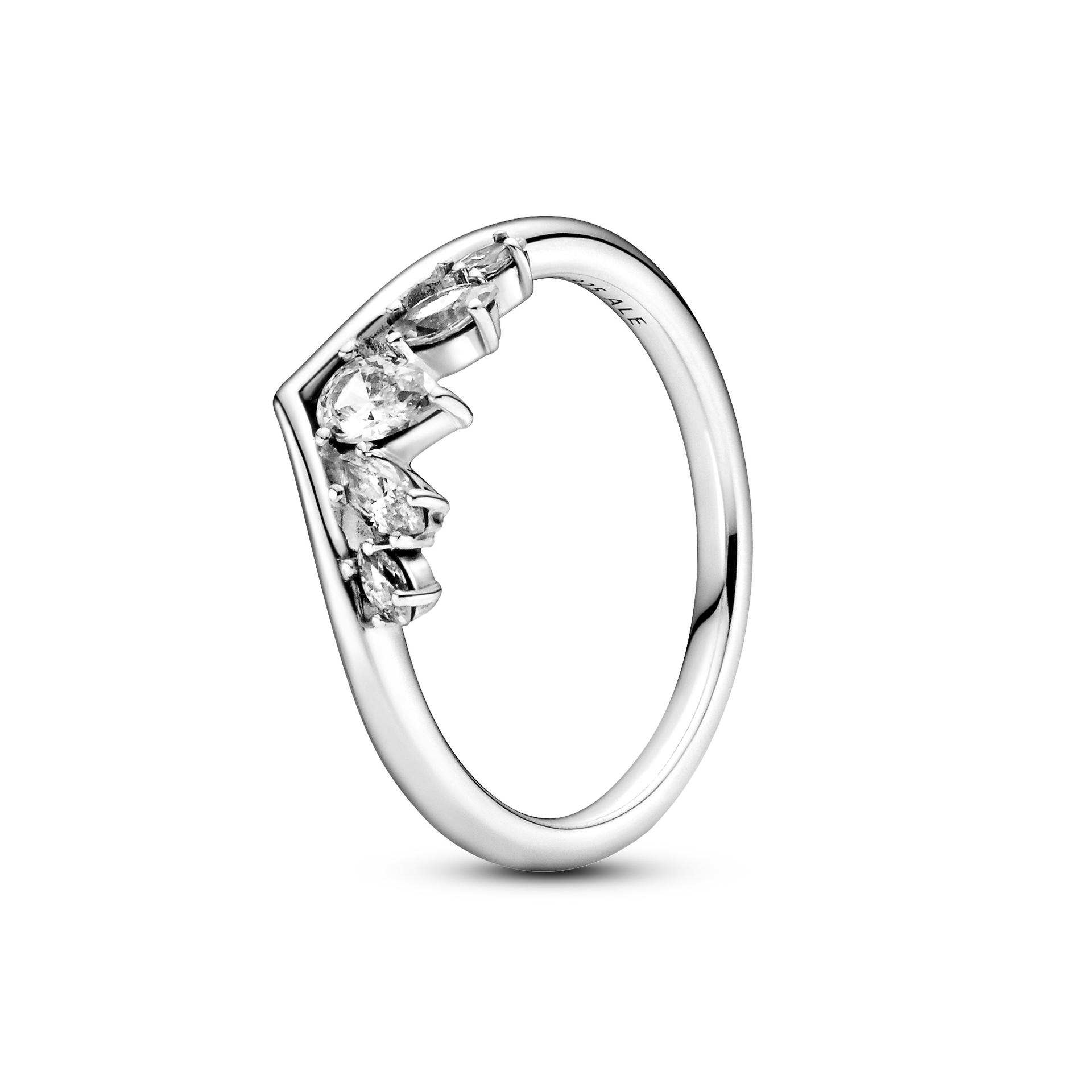 Pandora Sparkling Pear and Marquise Wishbone Ring