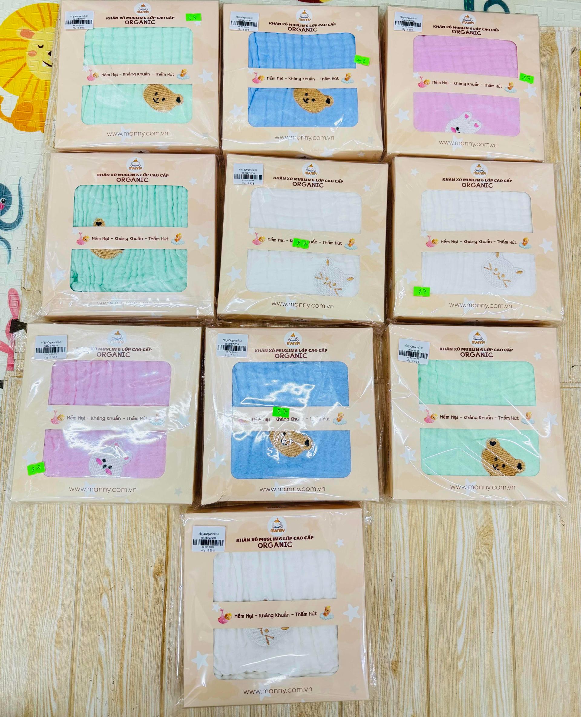 កន្សែងorganic4ស្រទាប់ 5.5$