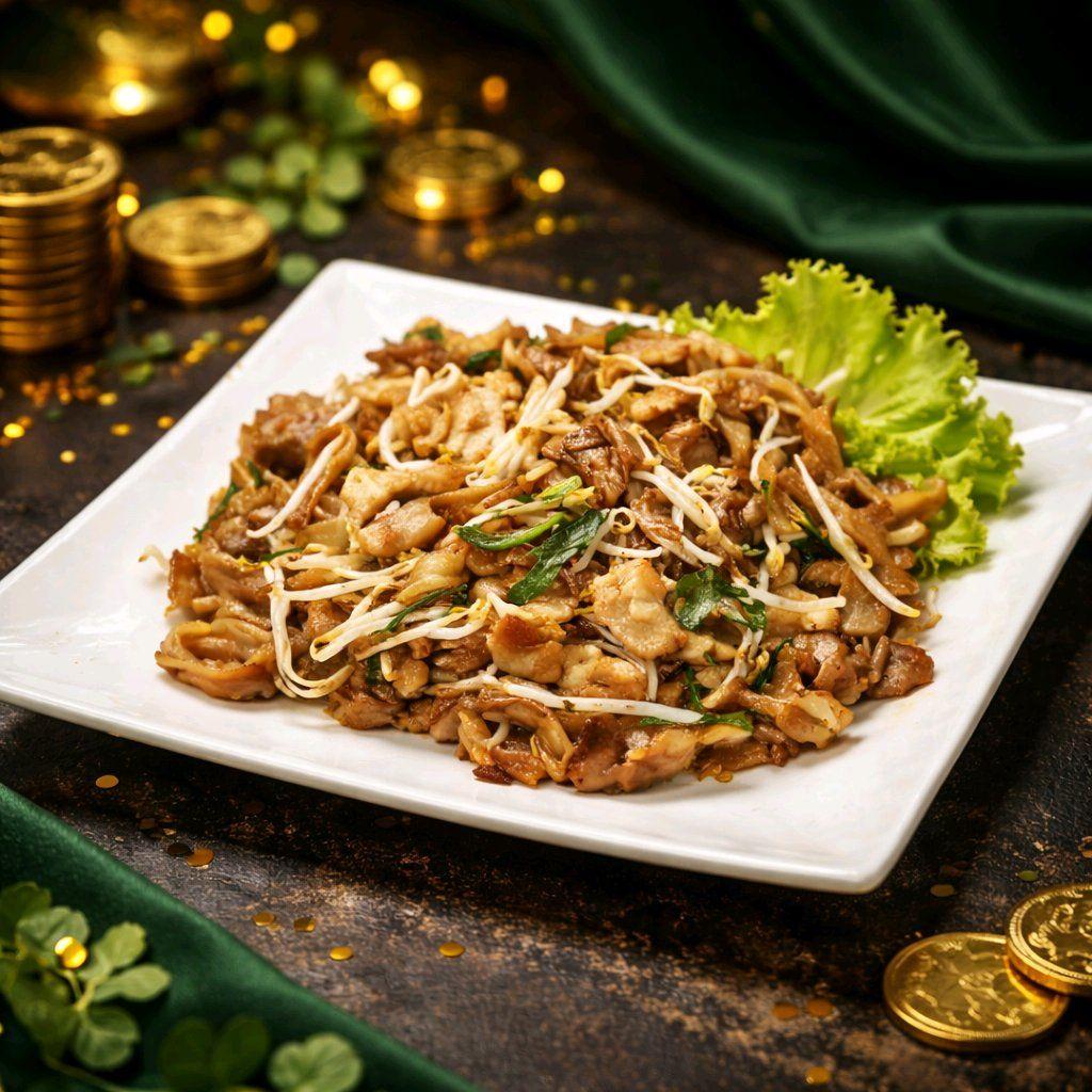 ឆាគុយទាវកាត់សាច់ជ្រូក / Stir Fried Flat Noodle with Pork