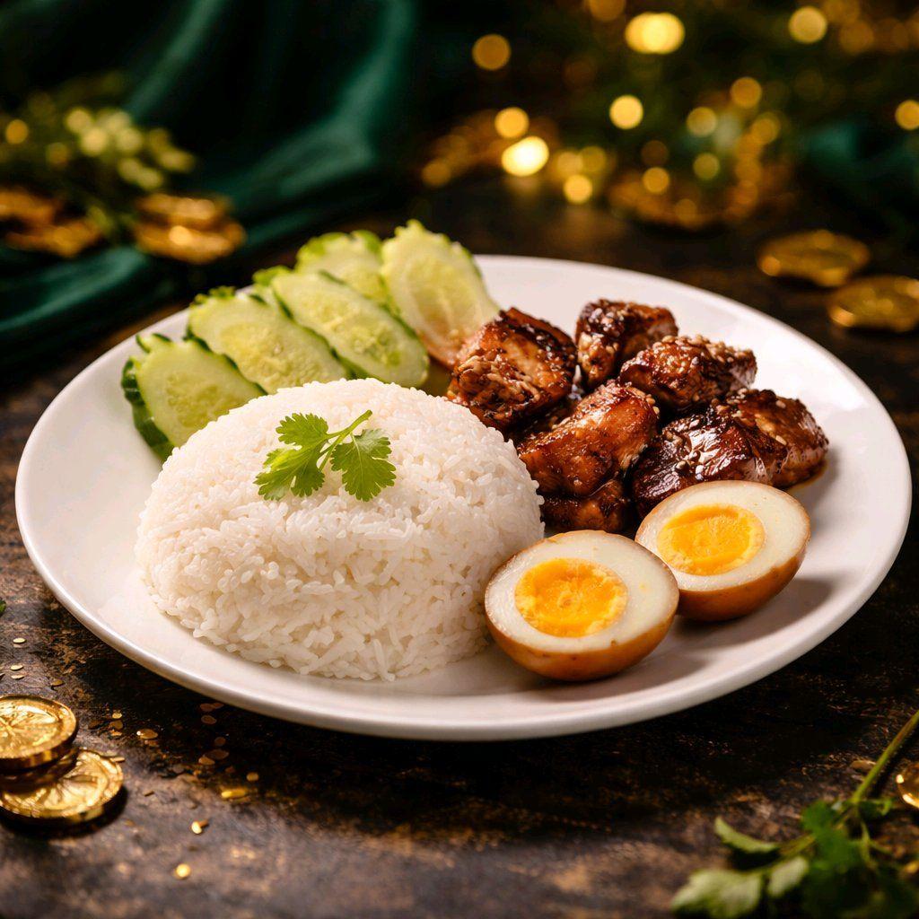 បាយពងទាខសាច់ជ្រូក / Rice with Caramelized Pork & Egg