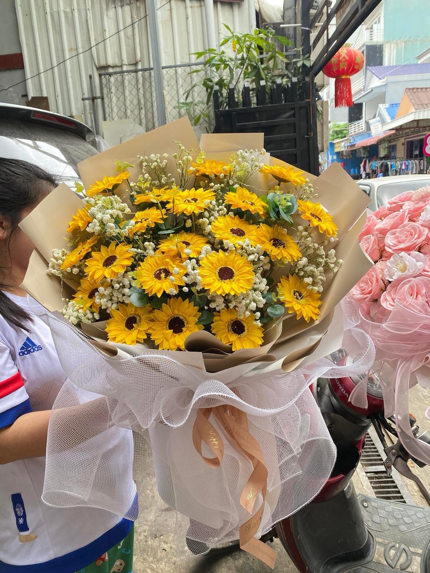 Fake sunflowers