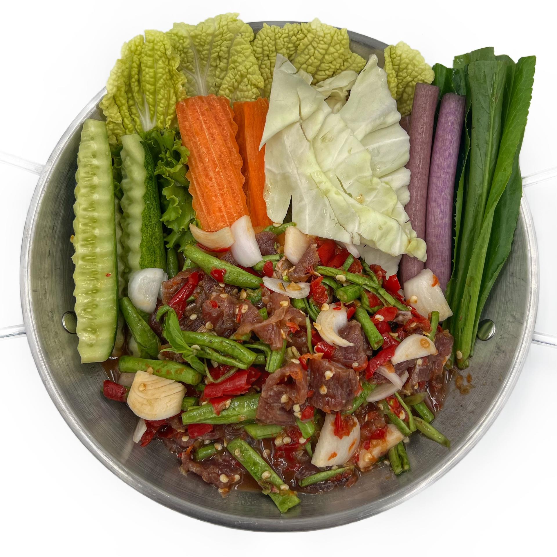 បុកសណ្តែកគួរសាច់គោ