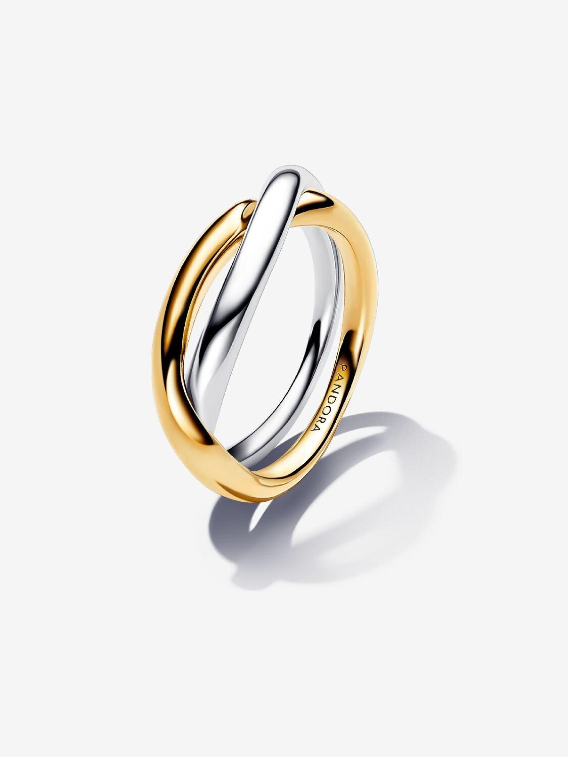 Pandora Two-tone Entwined Bands Ring