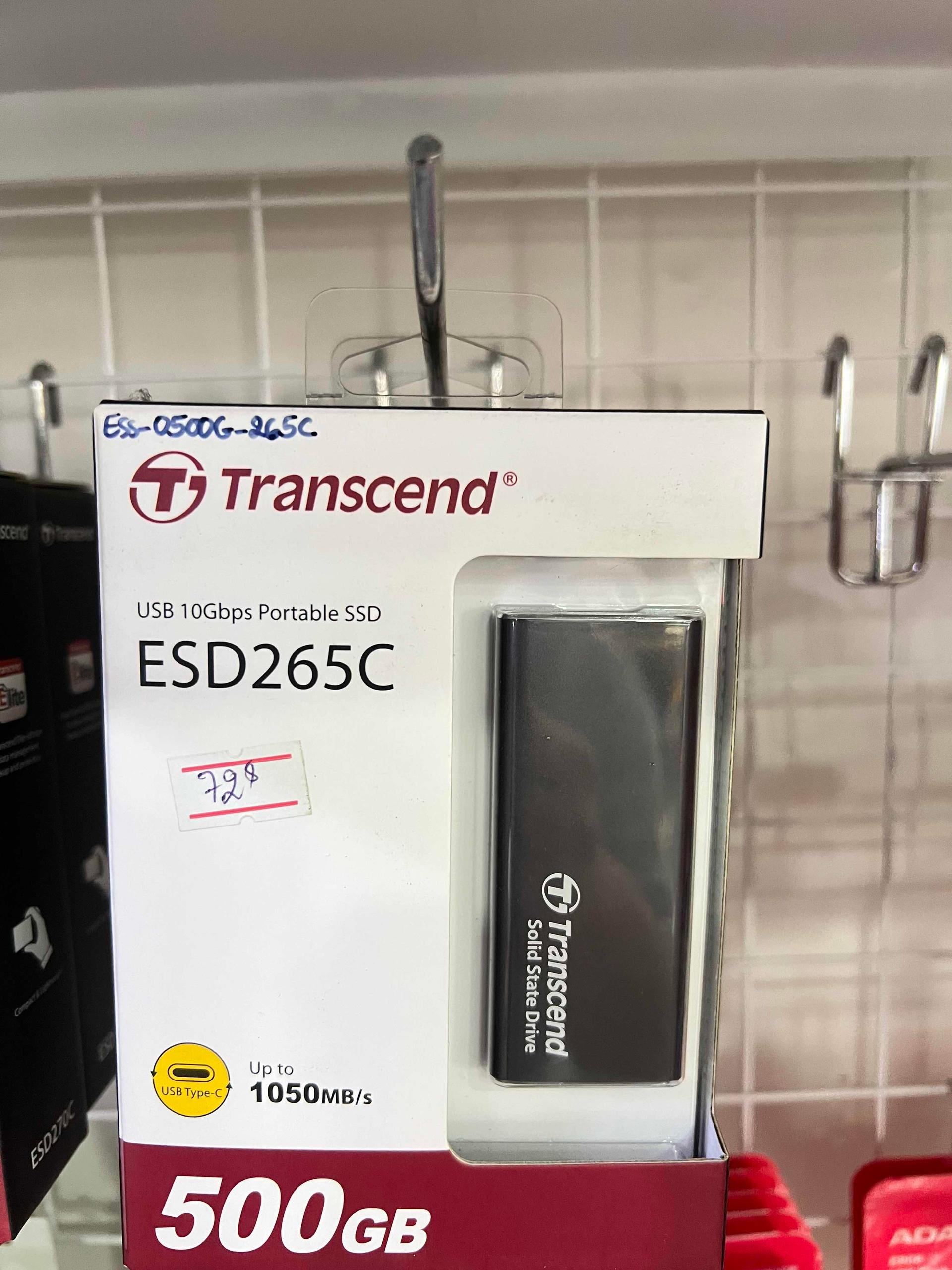 Transcend External Portable SSD 500G 72$