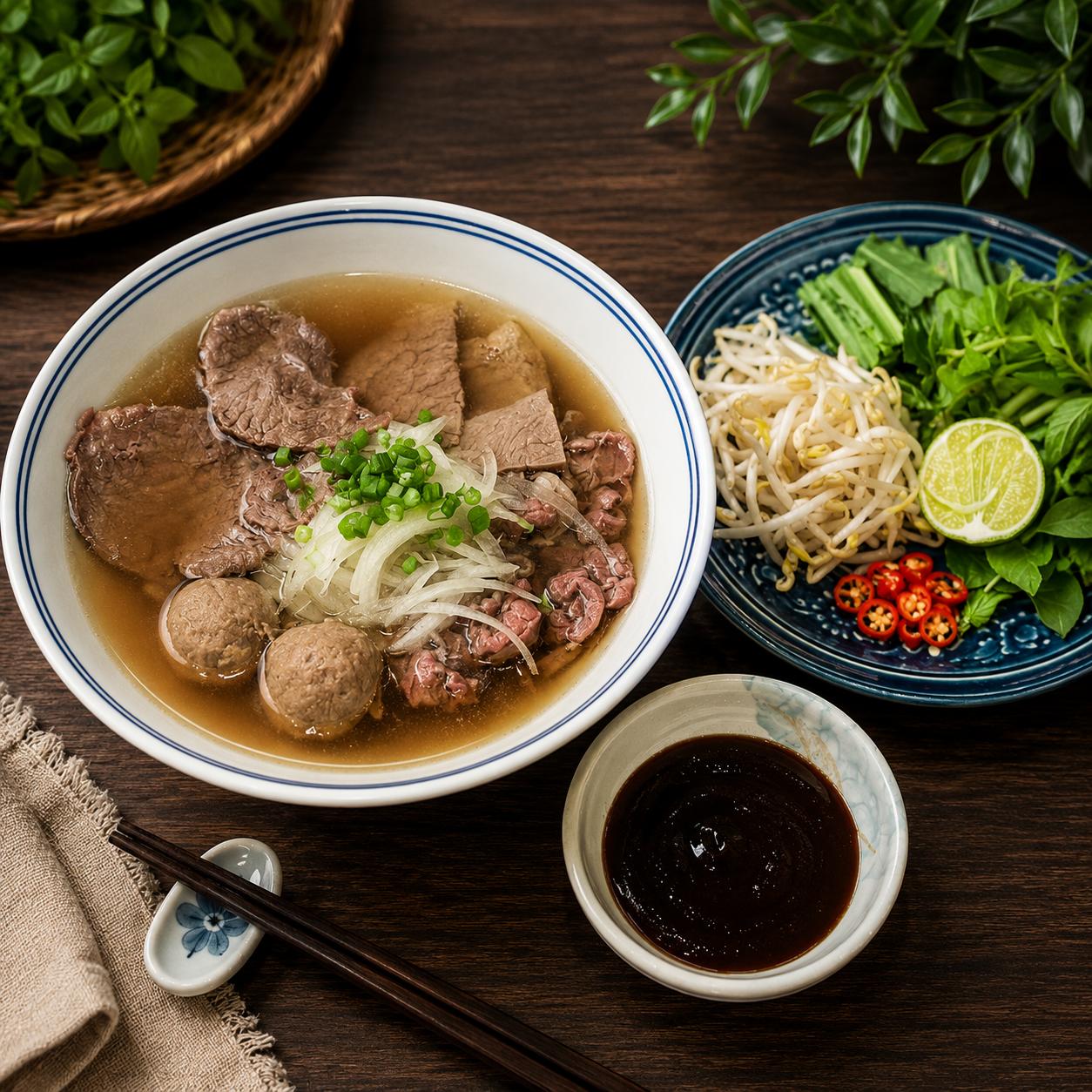 ហ្វឺ ប្រហិតសាច់គោ / Beef Noodle Pho